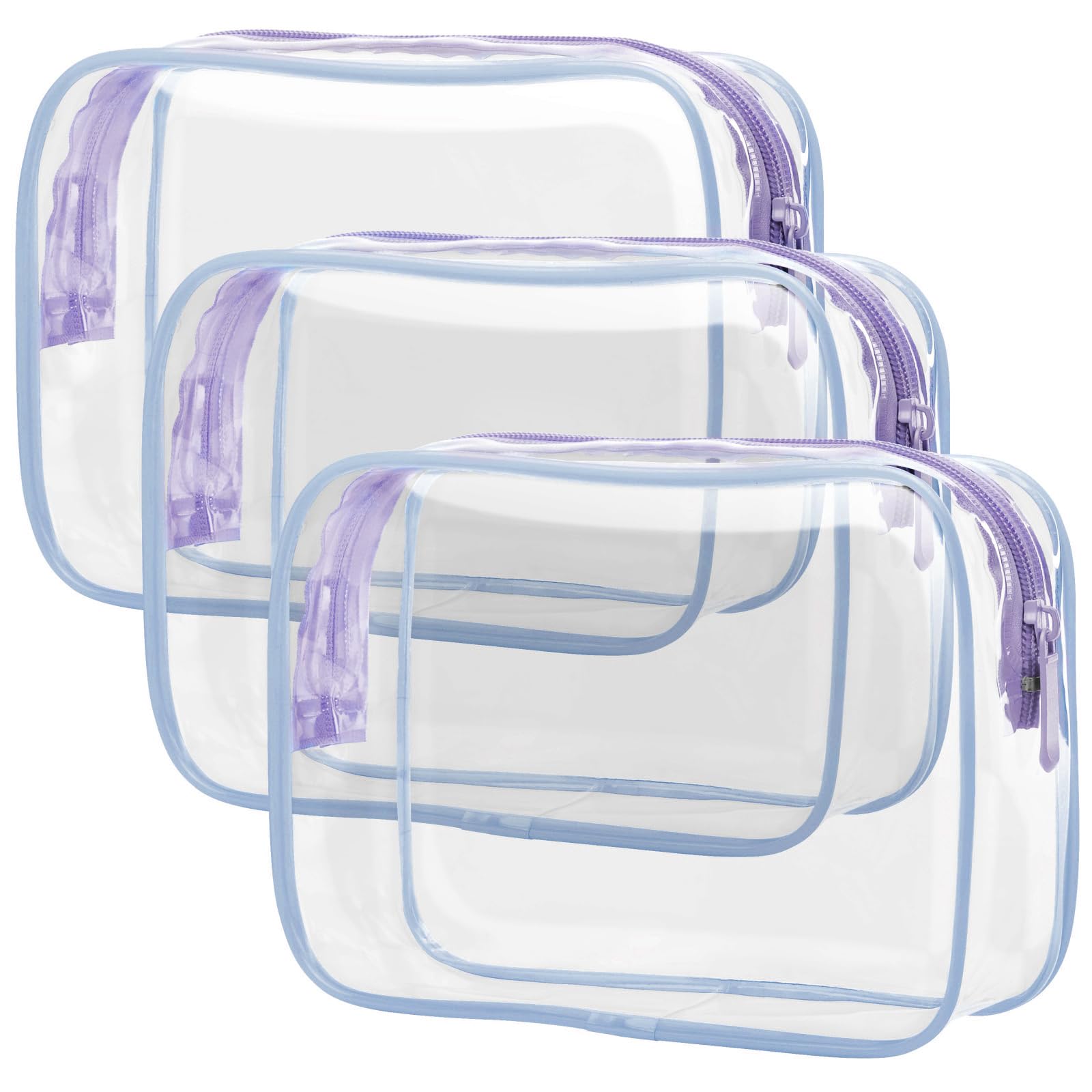 Clear travel toiletries organizer