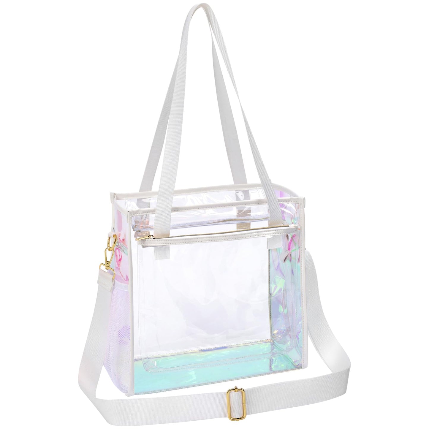 PACKISM Holographic Clear Tote Bag Stadium Approved for Women