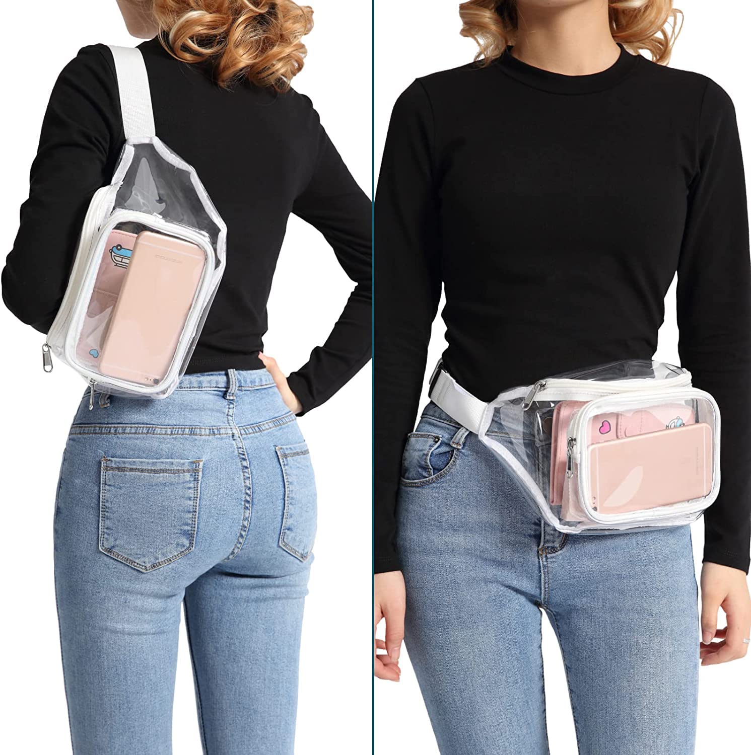 Clear pink bum discount bag