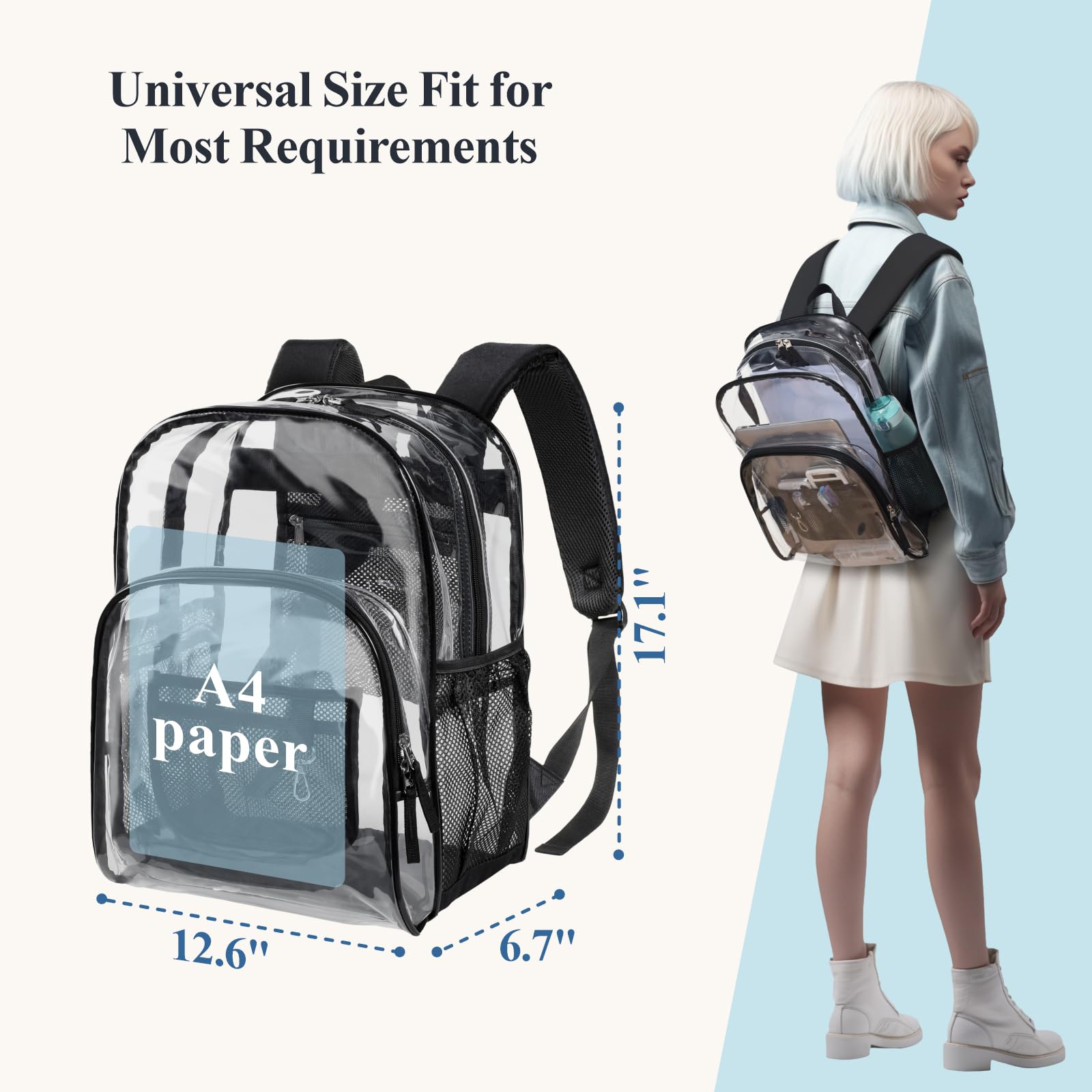 Most durable clear backpack online